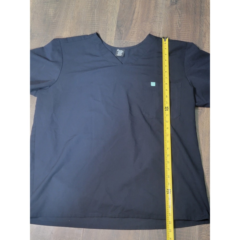 Garde Malade 2XL Black Scrub Top V Neck Short Sleeve Uniform Healthcare